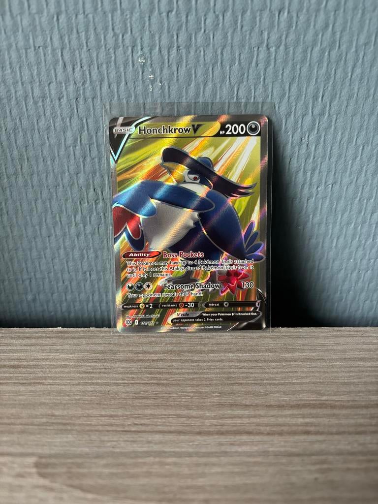 Honchkrow V Pokémon Kaart - Zo Goed Als Nieuw, Verzenden, Zo goed als nieuw, Losse kaart, Foil