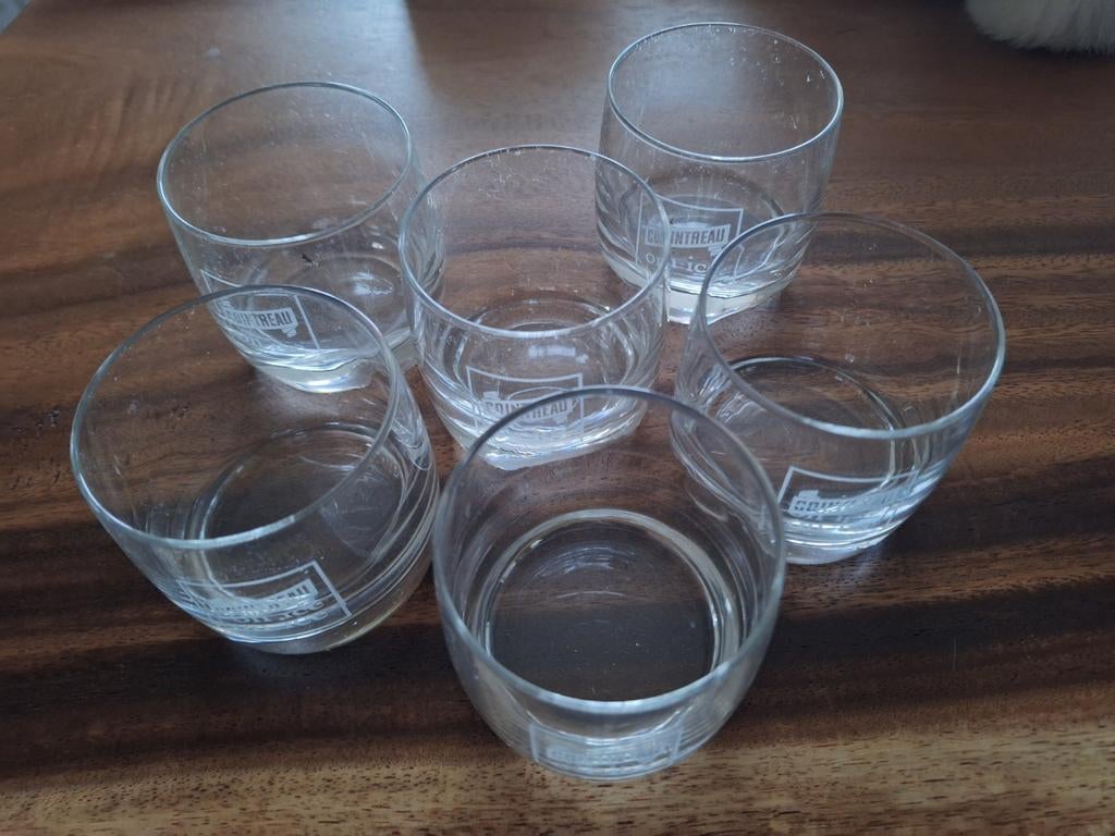 Set van 6 vintage Cointreau on ice glazen, Ophalen of Verzenden, Zo goed als nieuw, Glas, Glas of Glazen