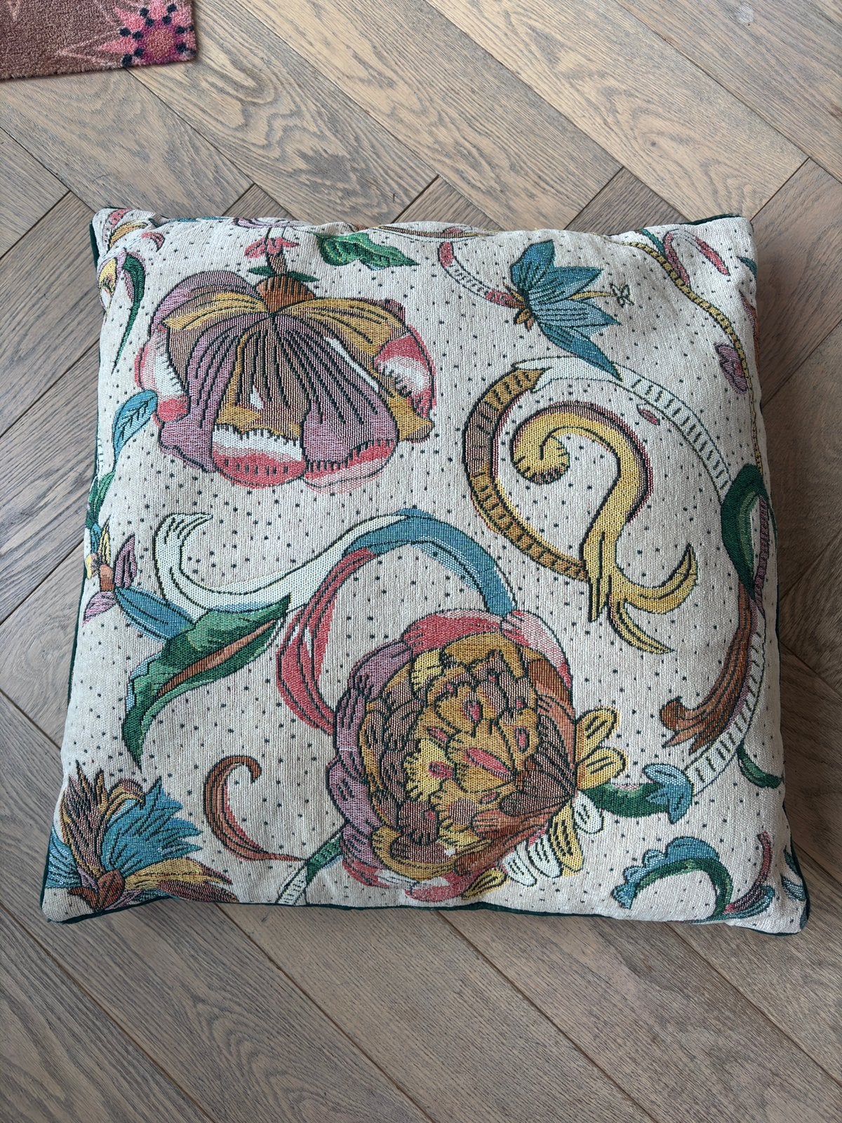 Sissy-Boy sierkussen – kleurrijk jacquard bloemmotief, Overige merken, Meerkleurig, Vierkant, Ophalen of Verzenden