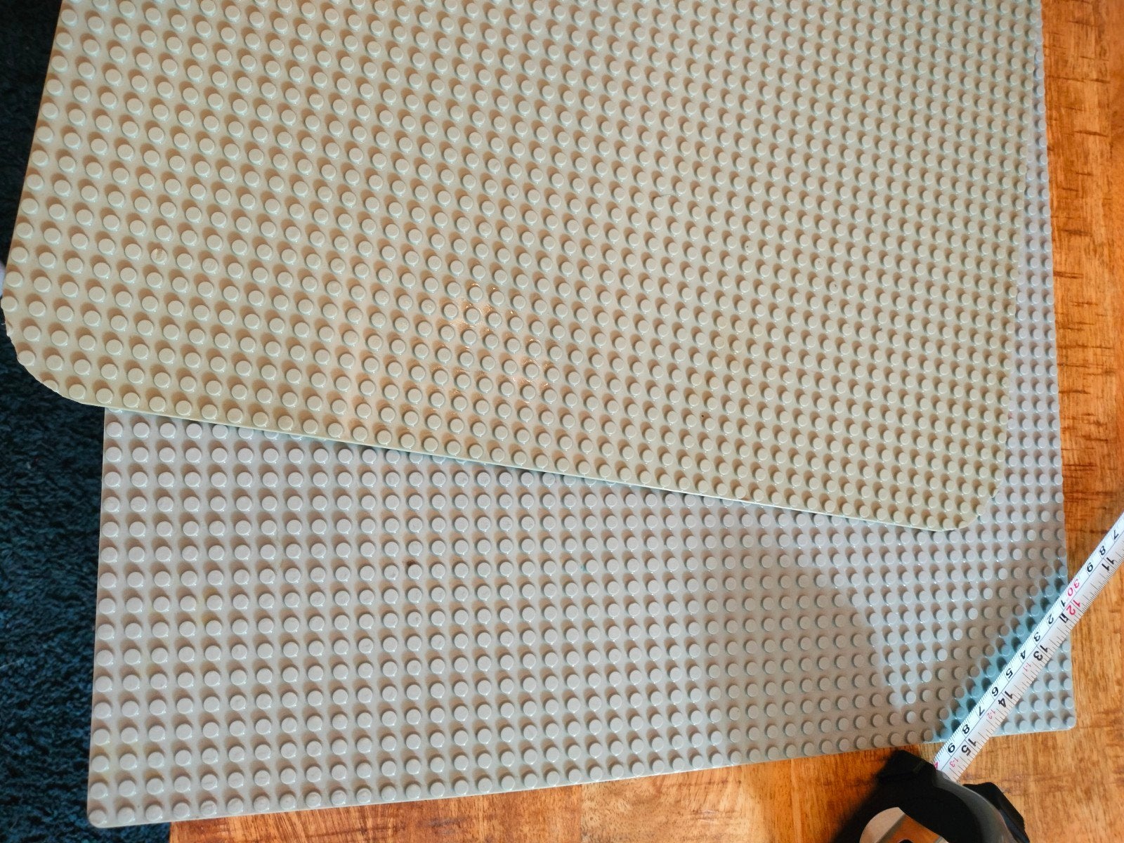 2 grijze grondplaten 38x38, Ophalen, Gebruikt, Lego