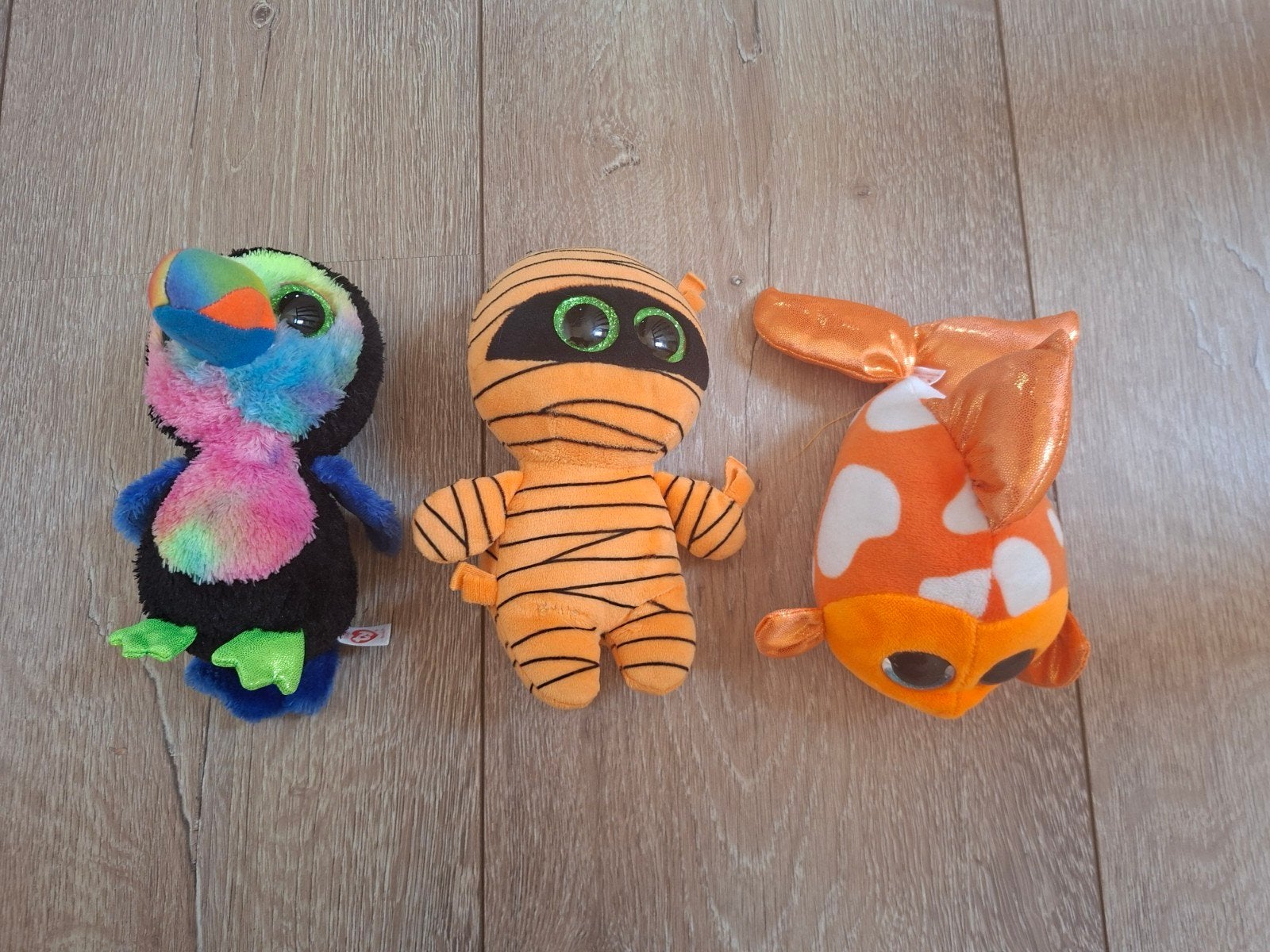 3 middelgrote Ty knuffels mummie, toekan, nemo samen €7,50, Ophalen of Verzenden, Zo goed als nieuw, Overige typen