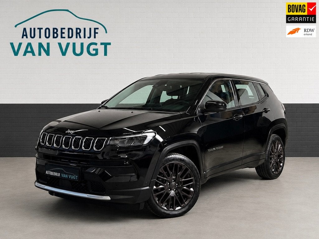 Jeep COMPASS 1.5T e-Hybrid. 360 camera, Apple Android, pdc, Auto's, Jeep, Gebruikt, Leder en Stof, Zwart, Bedrijf