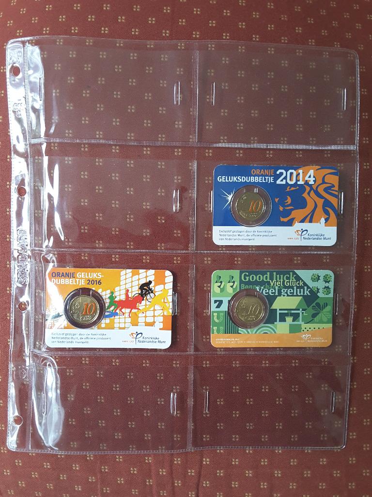 b Coincards: geluksdubbeltjes; 2 euro; 5 euro en 10 euro., Postzegels en Munten, Munten en Bankbiljetten | Verzamelingen, Ophalen of Verzenden