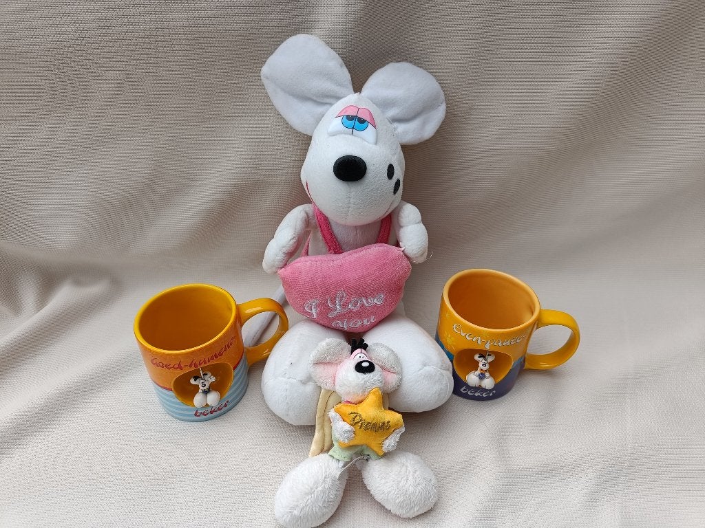 Diddle pakket -- Mokken, knuffel en sleutelhanger, Verzamelen, Ophalen of Verzenden, Zo goed als nieuw, Knuffel