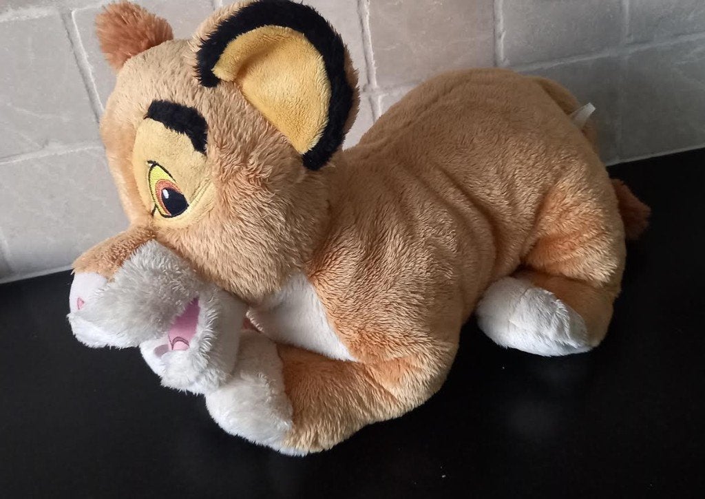 knuffel Simba the Lion King, Ophalen of Verzenden, Leeuwenkoning of Jungle Boek, Zo goed als nieuw, Knuffel