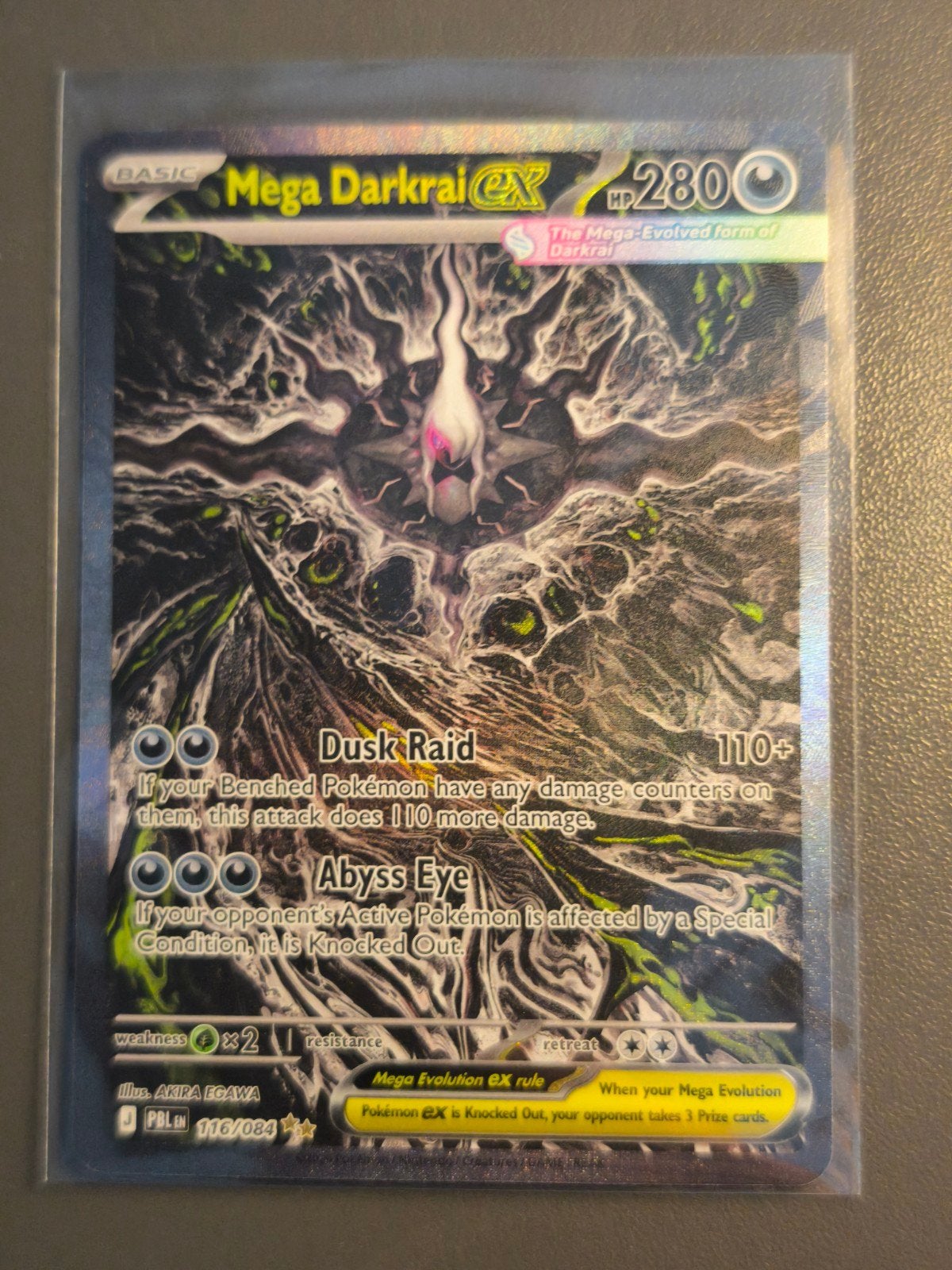 Pokemon Mega Darkrai Ex 116/084., Ophalen of Verzenden, Nieuw, Losse kaart, Foil