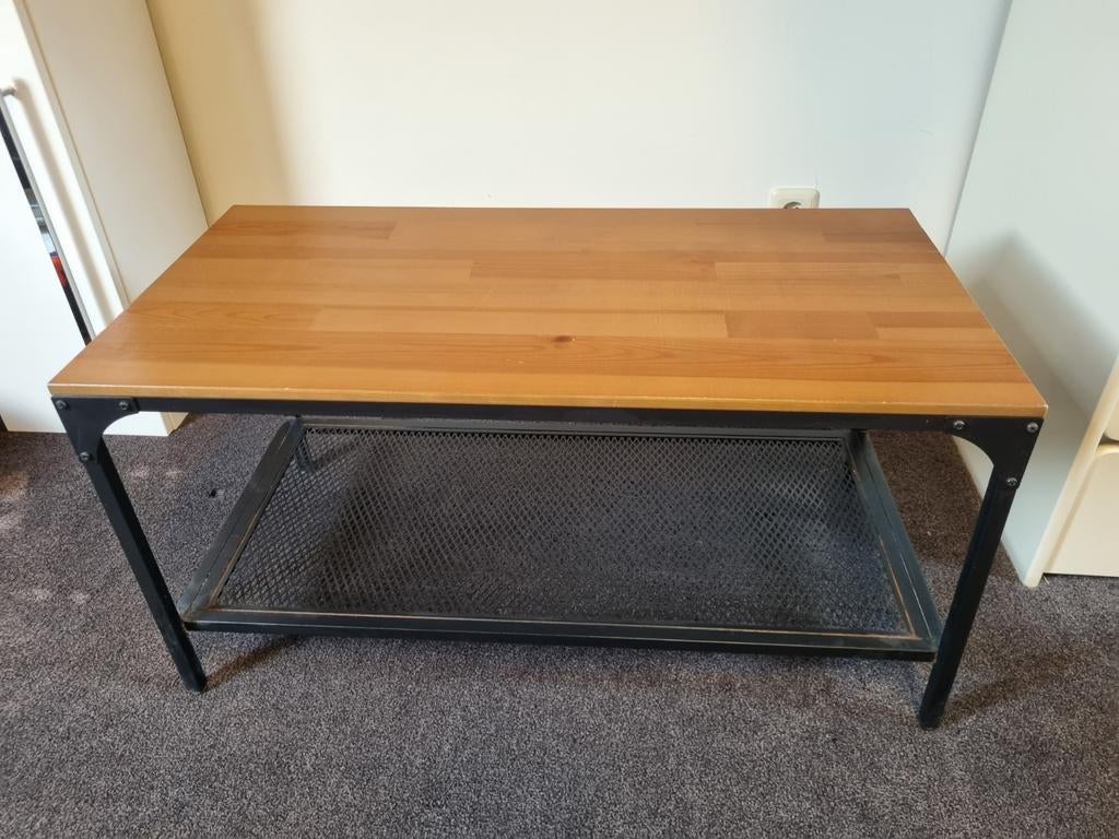 Tafeltje/tvmeubel industrieel, Ophalen of Verzenden, Zo goed als nieuw, 25 tot 50 cm, Rechthoekig