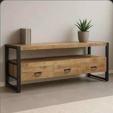 TV meubel Britt met 3 lades - Nieuw in doos!, Huis en Inrichting, 100 tot 150 cm, Nieuw, Minder dan 100 cm, 25 tot 50 cm