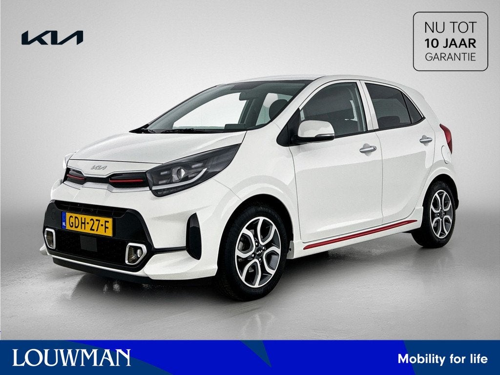 Kia Picanto 1.0 DPI GT-Line | Leder | Climate control | BTW, Auto's, Voorwielaandrijving, 12 maanden, Gebruikt, Zwart