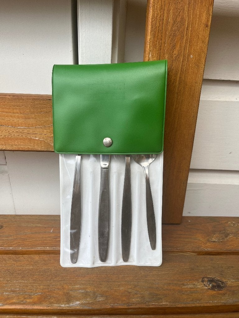 Vintage reisbestekset in etui | camping bestek, Ophalen of Verzenden