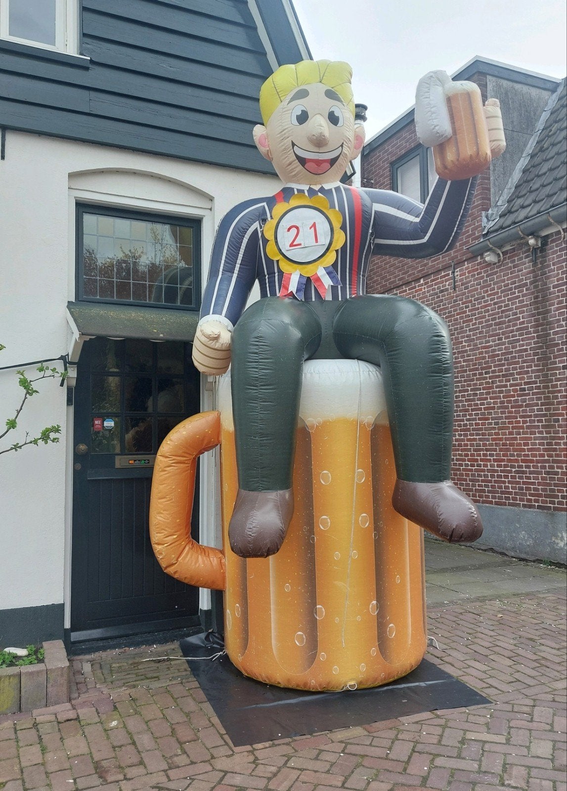 Abraham pop Bierglas - Gekkepoppen Almelo Delden Goor, Ophalen of Verzenden, Zo goed als nieuw, Abraham of Sarah