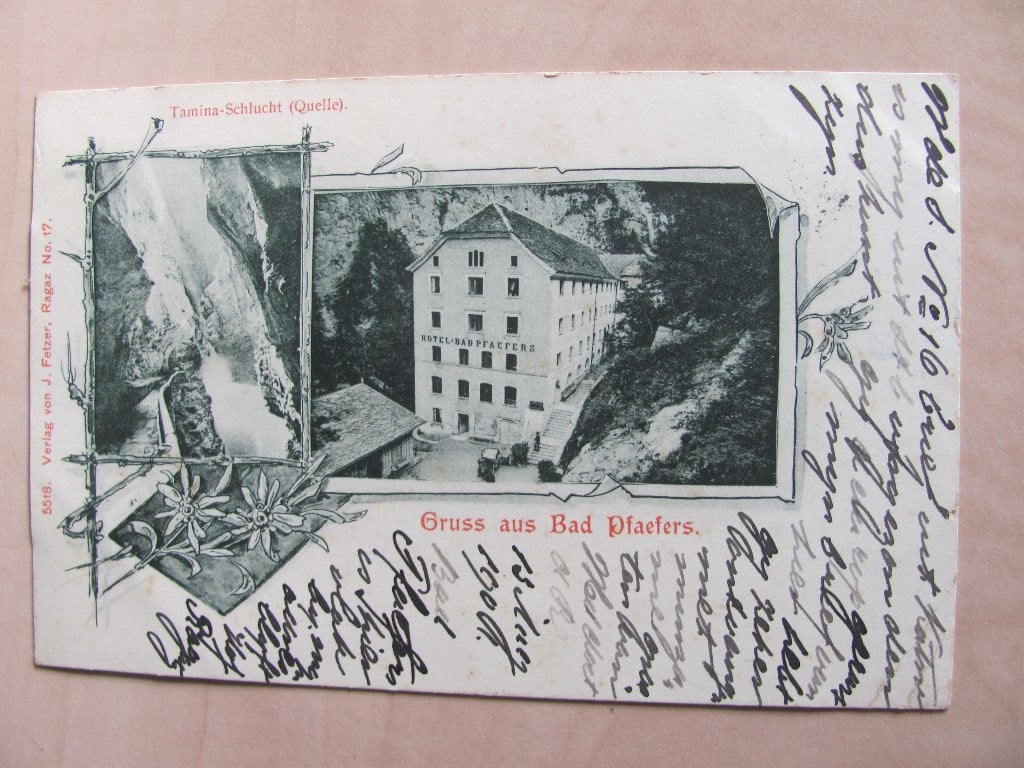 Bad Ragas / Bad Pfaefers/Bad Pfäfers Schweiz 1901 St, Gallen, Ophalen of Verzenden, Voor 1920, Gelopen, Overig Europa