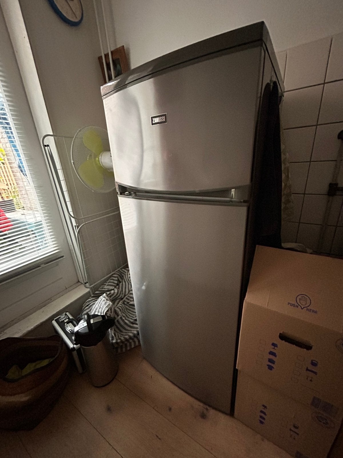 Zanussi koelkast, HELEMAAL GOED!, 100 tot 150 liter, Ophalen, Gebruikt, Met vriesvak