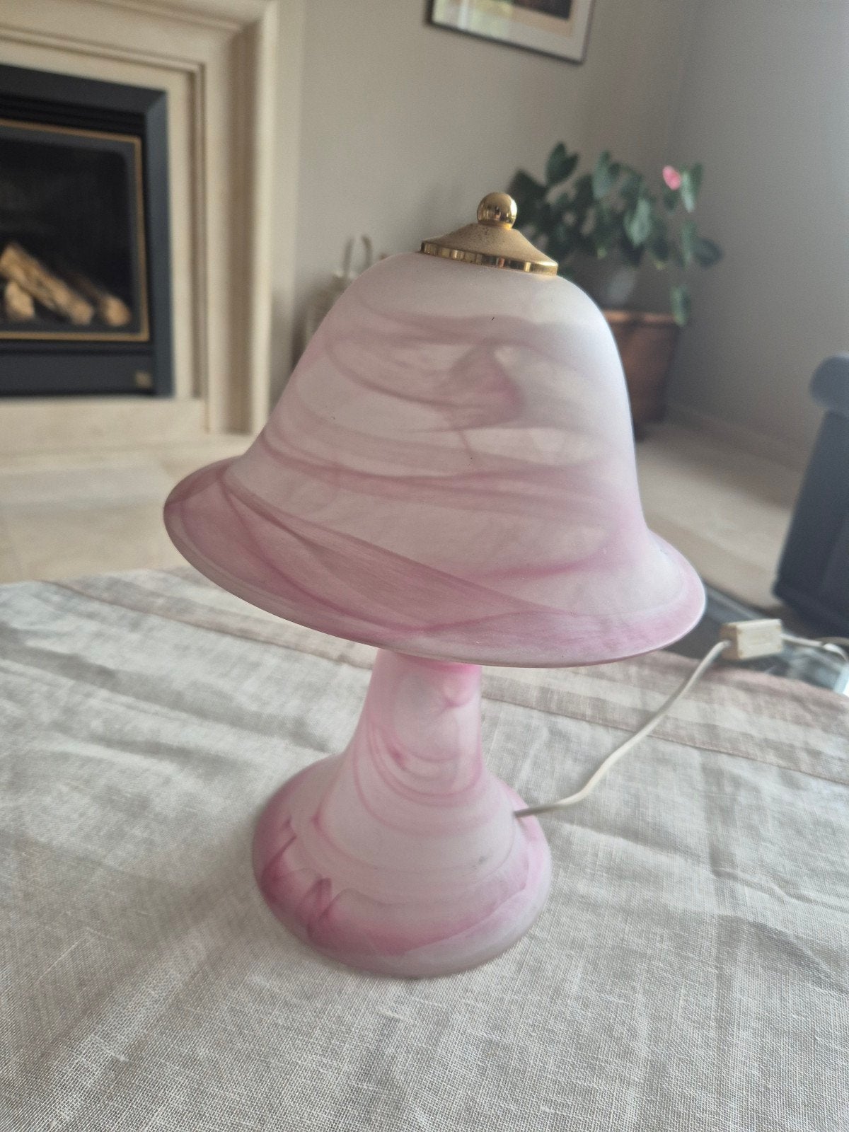 Pink vintage mushroom lamp, Ophalen of Verzenden, Zo goed als nieuw, Minder dan 50 cm