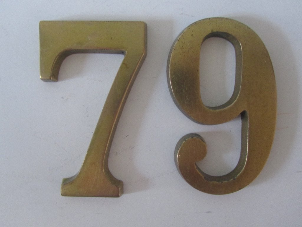 Vintage messing huisnummers 7 en 9, Ophalen of Verzenden, Gebruikt