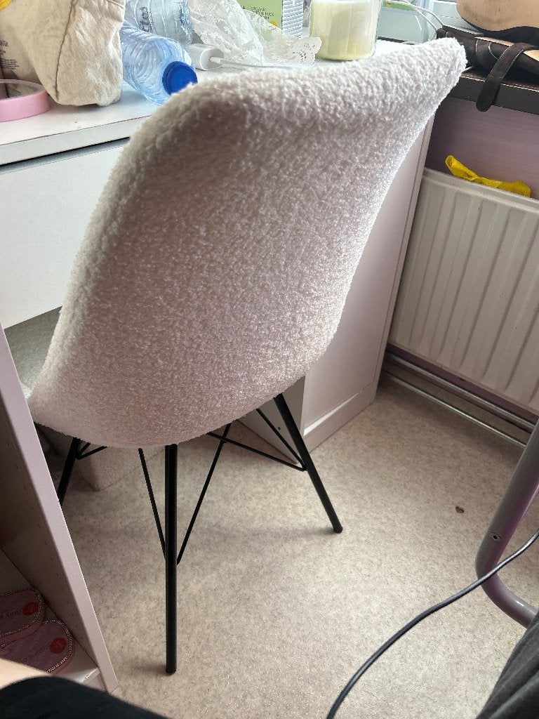 Teddy stoel, Huis en Inrichting, Stoelen, Ophalen, Gebruikt, Teddy stof, Wit