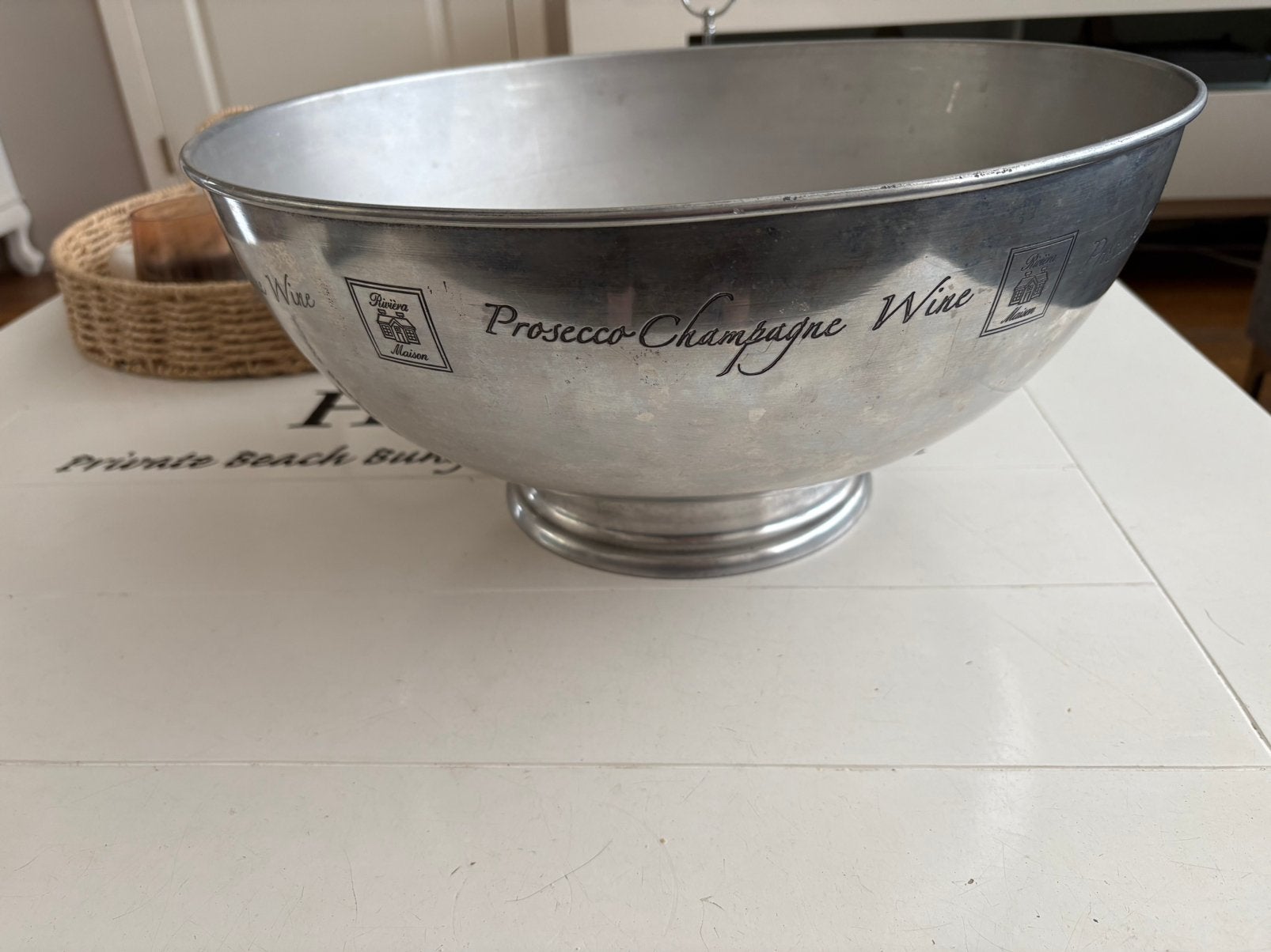 Champagne of wijnkoeler op voet Riviera Maison, Ophalen of Verzenden, Zo goed als nieuw, Rond, Glas