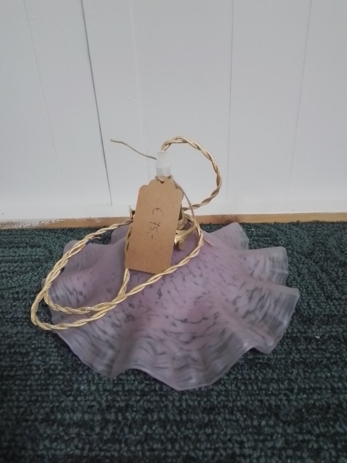 Vintage paarse glazen lampenkap, Ophalen of Verzenden
