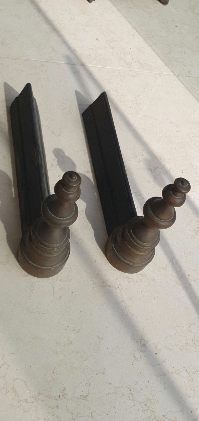 haardhoutbokken zwaar massief en schoon, Antiek en Kunst, Ophalen of Verzenden, Koper of Brons