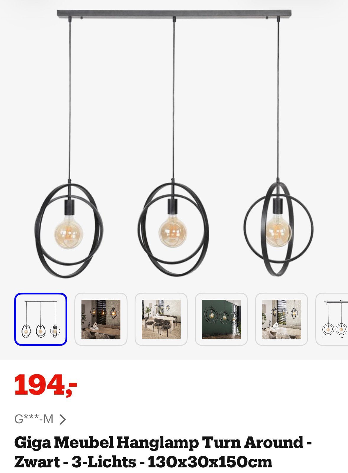 Hanglamp, Ophalen, Zo goed als nieuw, Metaal