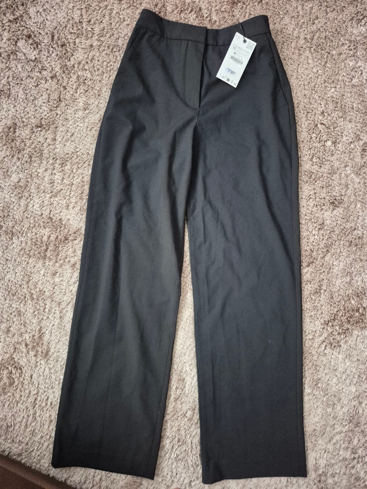 Zara zwarte pantalon XS met wijde pijpen, Nieuw, Ophalen of Verzenden, Maat 34 (XS) of kleiner, Lang
