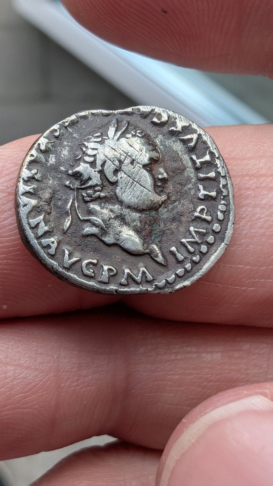 denarius Titus - zuil, Ophalen of Verzenden, Italië