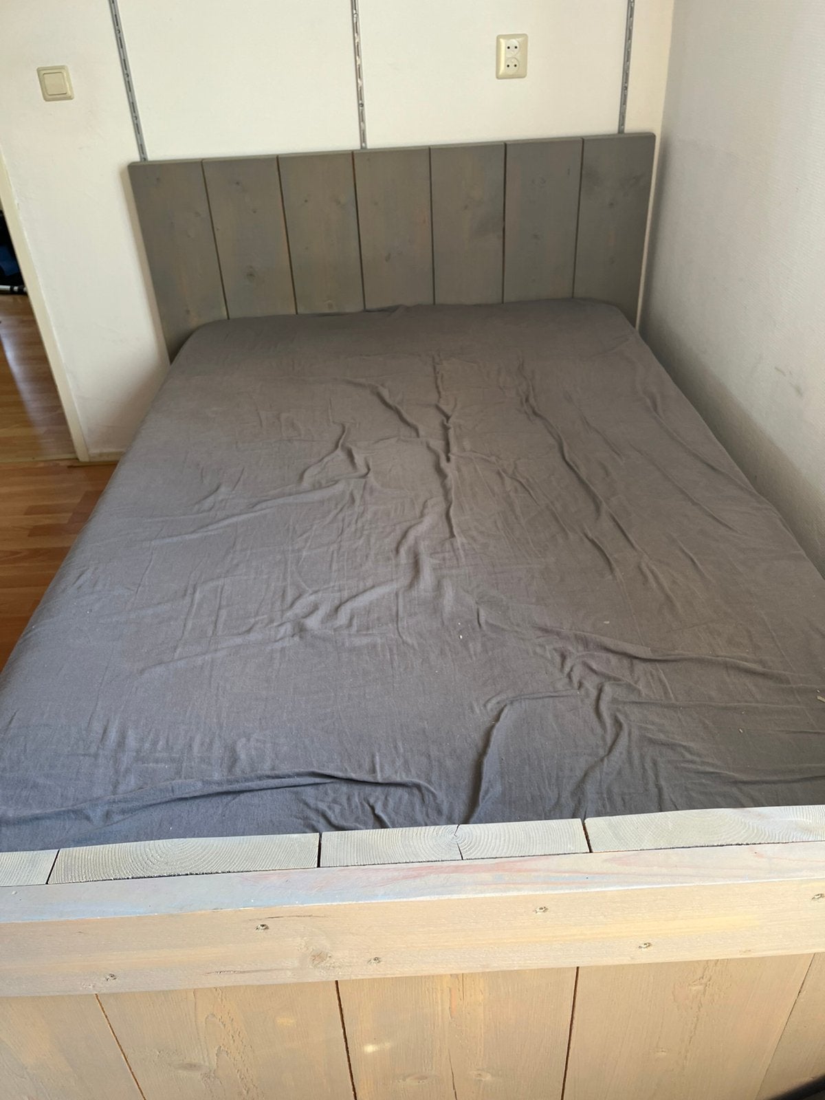 Steigerhouten Twijfelaar bed 120 cm, Ophalen, Twijfelaar, 120 cm, 200 cm