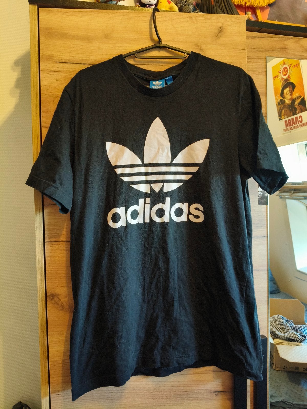 Adidas T-shirt met Trefoil logo - Maat M, Kleding | Heren, T-shirts, Ophalen of Verzenden, Maat 48/50 (M), Zwart, Adidas
