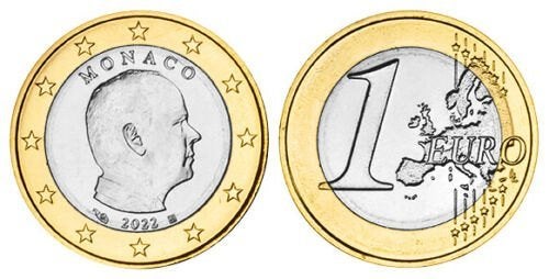 1 Euro Monaco 2022 - Prins Albert II - UNC, Postzegels en Munten, Verzenden, Monaco, 1 euro, Losse munt