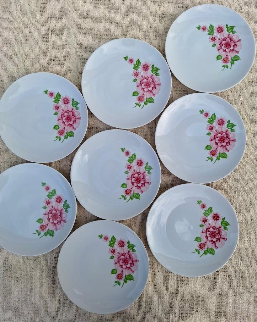 2 setjes ontbijtbordjes roze bloem Bavaria, Huis en Inrichting, Keuken | Servies, Ophalen of Verzenden