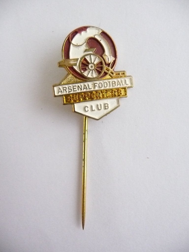 oud metalen speldje - ARSENAL FOOTBALL SUPPORTERS CLUB -, Ophalen of Verzenden, Gebruikt, Sport, Speldje of Pin