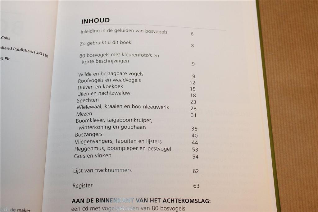 Bosvogelgids — Inclusief CD met 80 Vogelgeluiden, Ophalen of Verzenden, Zo goed als nieuw, Honden