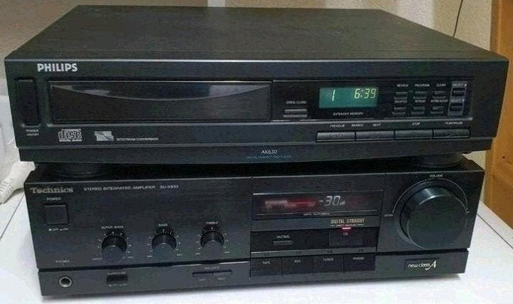 Technics / Philips set versterker su-x933 + cd speler ak-630, Ophalen of Verzenden, Cd-speler, Philips