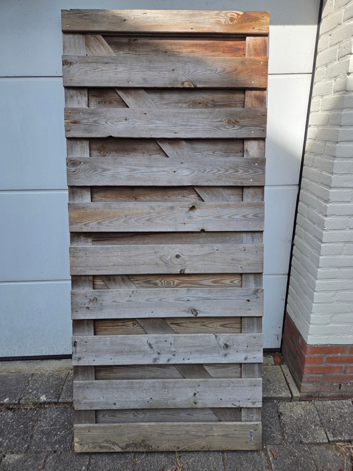 Hillhout Houten tuindeur 90x200 cm, hardhouten frame, Ophalen, Gebruikt, Minder dan 100 cm, 150 tot 200 cm