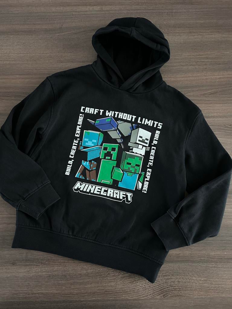 Minecraft hoodie - Zwart - maat 146, Ophalen of Verzenden, Gebruikt, Jongen, Trui of Vest
