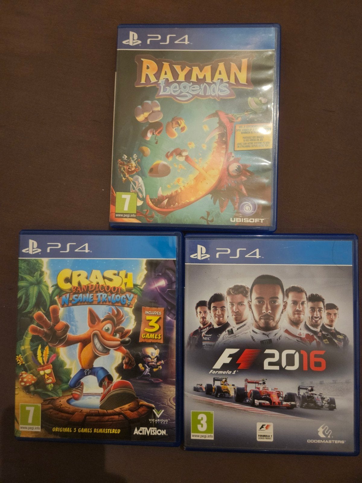 PS4 Games: Rayman Legends, Crash Bandicoot, F1 2016, Spelcomputers en Games, Ophalen, Gebruikt, Overige genres, 1 speler