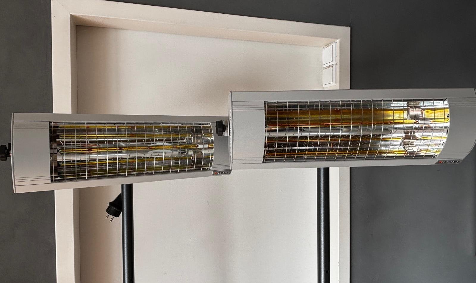 Terrrasverwarmer op statief Solamagic Eco 1400 antraciet, Tuin en Terras, Draaibaar, Zo goed als nieuw, Wand, Ophalen