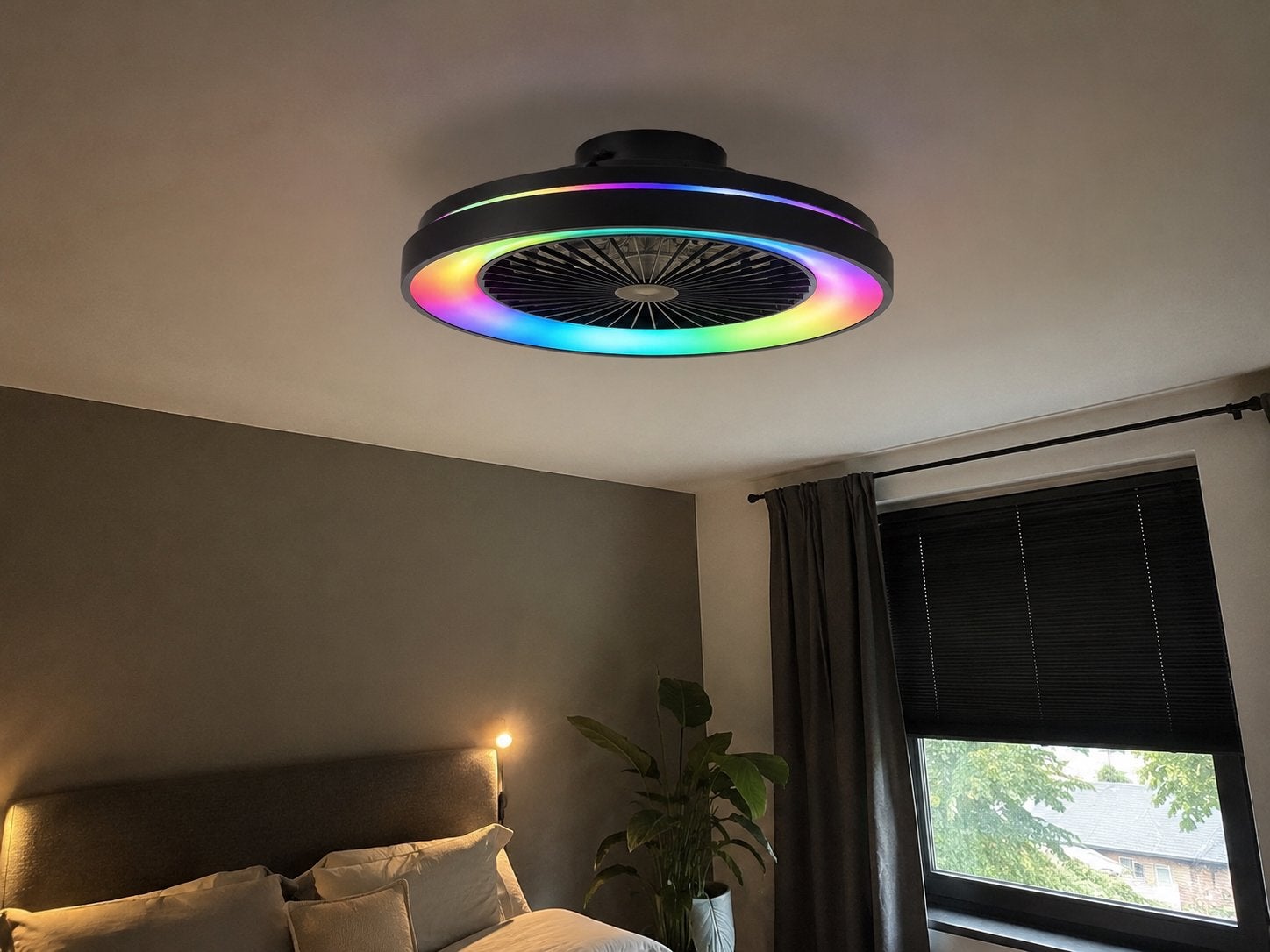 Brilliant Mazzaro plafondventilator met RGB LED verlichting, Metaal, Overige merken, Meerkleurig, Nieuw