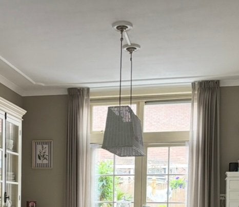 Super mooie witte hanglamp riet riviera maison, Ophalen of Verzenden, Zo goed als nieuw