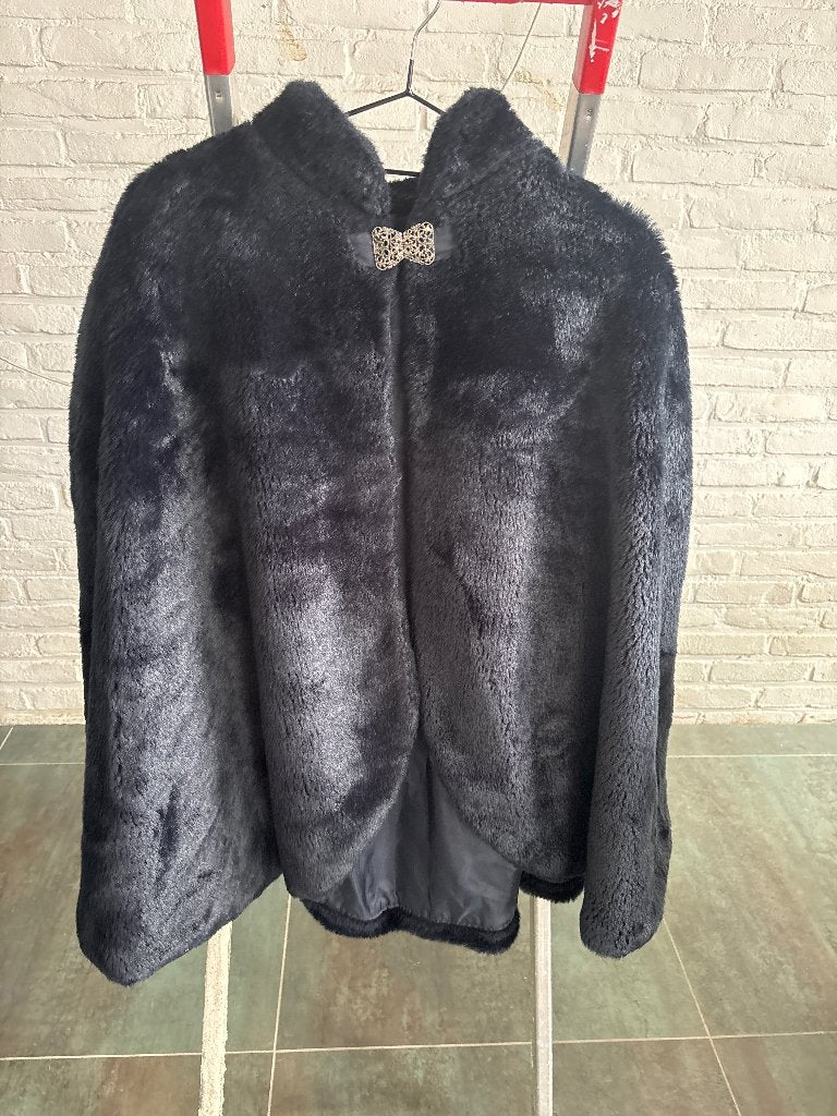 Bont cape, Ophalen of Verzenden, Zo goed als nieuw, Blauw
