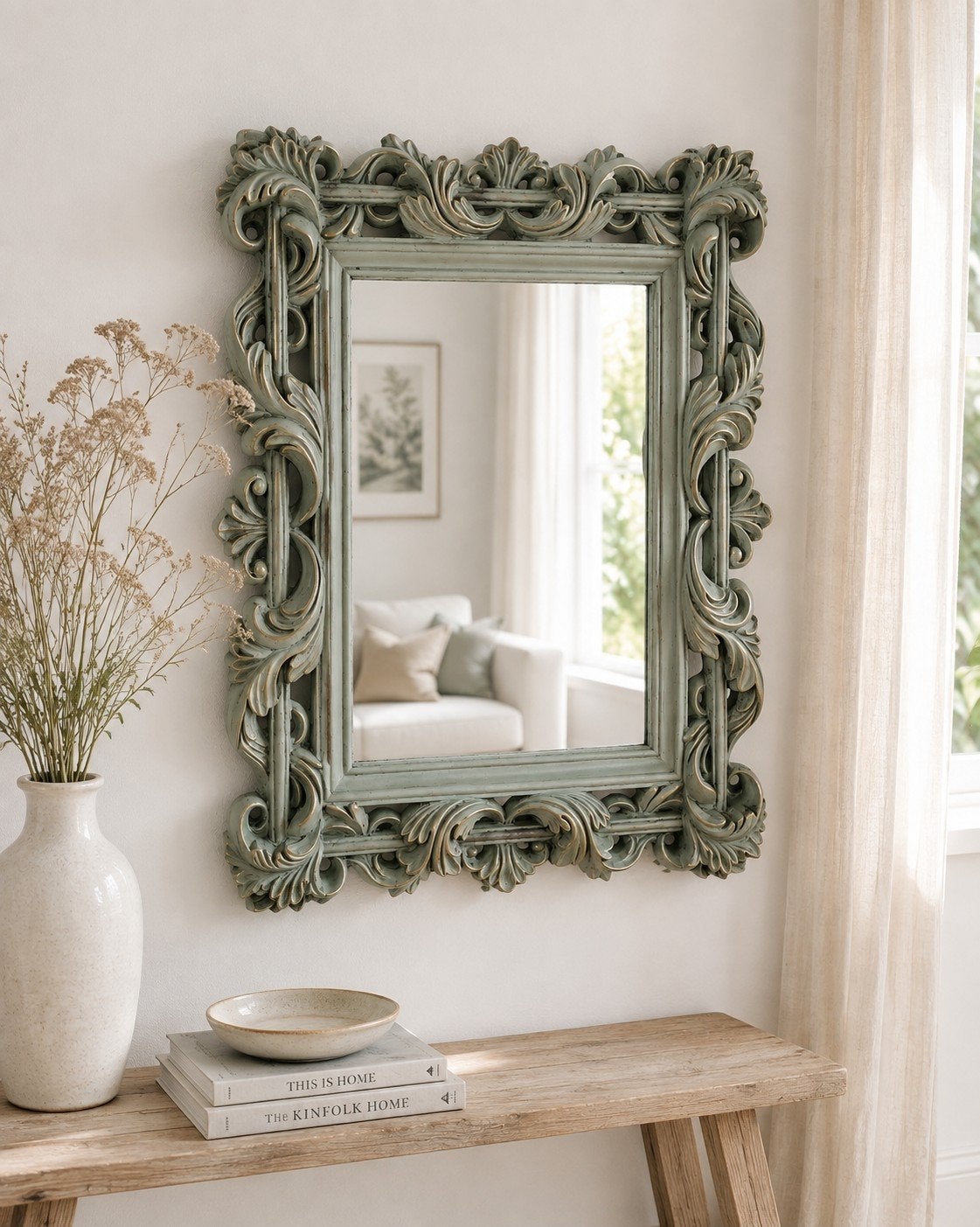 CHIQUE BROCANTE SPIEGEL | LICHEN & GOUD, Ophalen, Antiek, chique, landelijk, brocante, vintage, Minder dan 100 cm