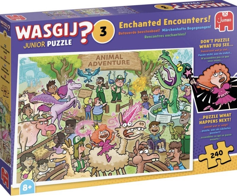 Wasgij JUNIOR 3 - Betoverde Beestenboel - 240 stukjes, Ophalen of Verzenden, Minder dan 500 stukjes, Nieuw, Legpuzzel