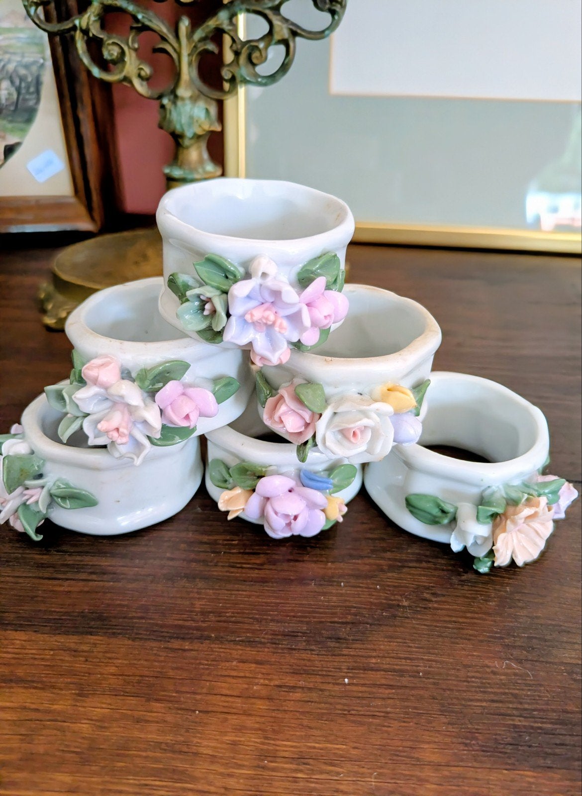 Vintage Porseleinen Servetringen, Ophalen of Verzenden