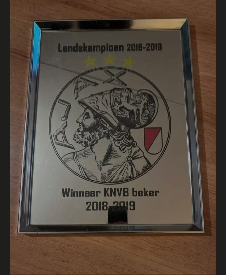 Ajax Landskampioen & KNVB Beker Winnaar Plaquette, Ophalen of Verzenden, Zo goed als nieuw, Ajax, Overige typen