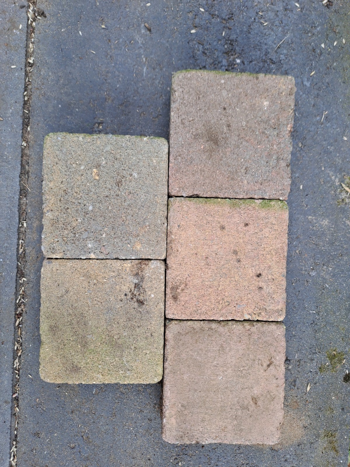 Beton Coppelstones 10x10x3 cm - Ruim 700 stenen, Ophalen, Gebruikt, Klinkers, 5 tot 10 m²