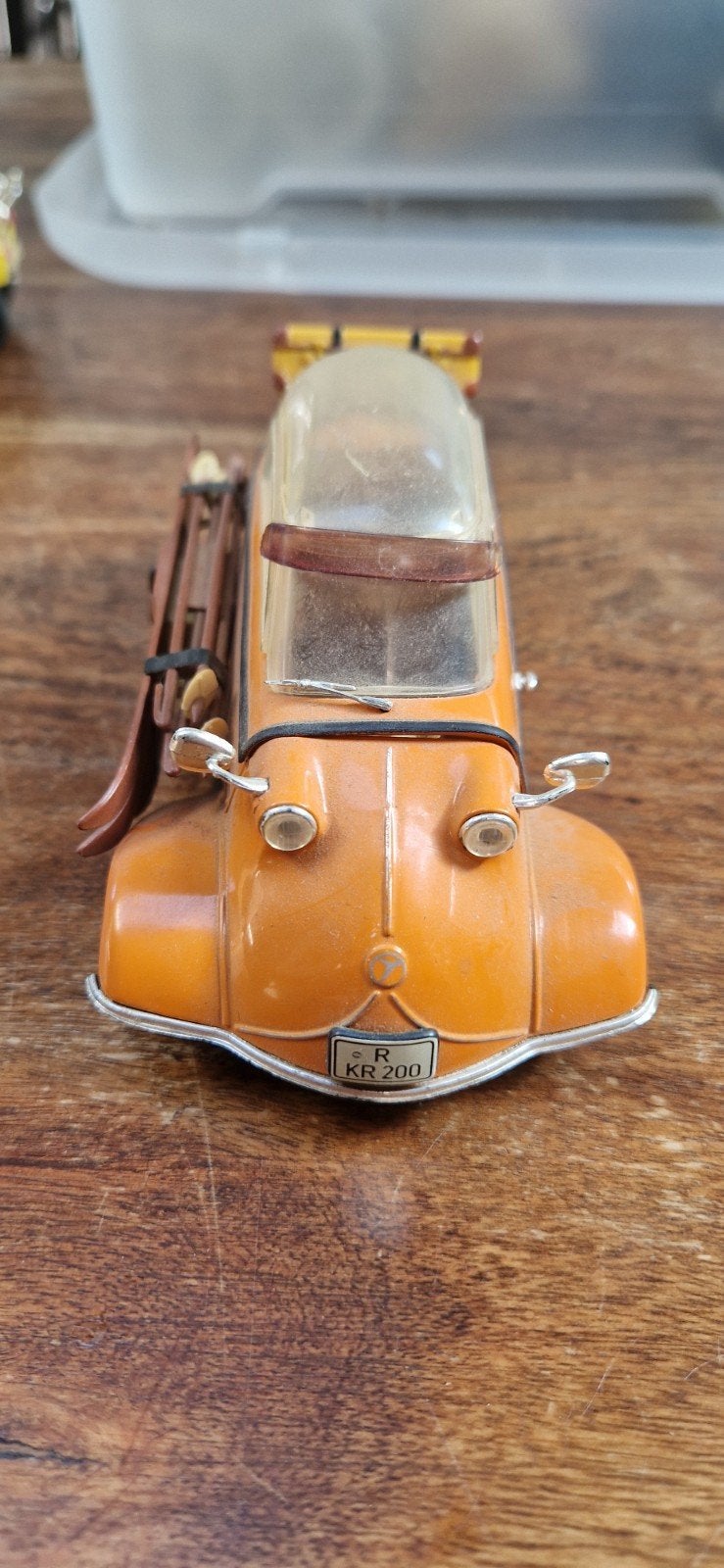 Messerschmitt KR 200 modelauto met ski's en koffer, Ophalen, Zo goed als nieuw, Auto's