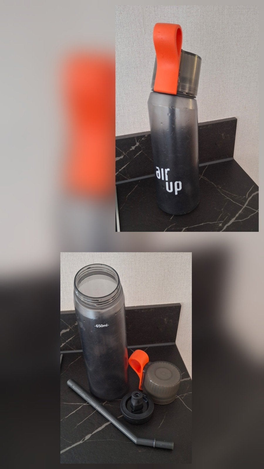 Air up drinkfles fles zwart met oranje, Overige typen, Ophalen, Gebruikt, Zwart