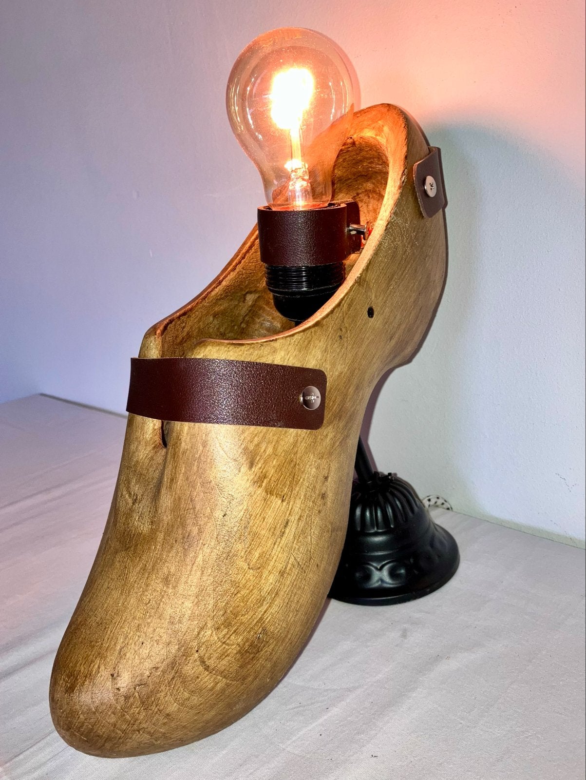 Unieke klomplamp van Zaanse schans, maat 40!, Nieuw, Hout, Rustiek, E27 (groot)