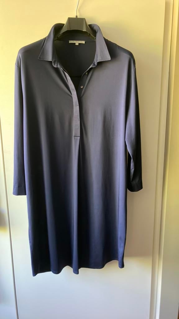 Sylver. Donkerblauwe jurk/ tuniek met kraag. Maat 46, Blauw, Maat 46/48 (XL) of groter, Ophalen of Verzenden, Zo goed als nieuw