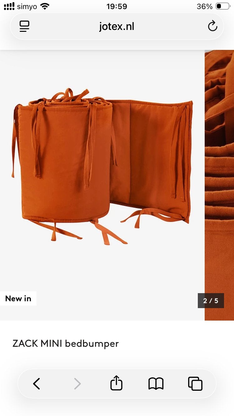 Boxbumper - Wiegbekleding jotex - bio Katoen, Kinderen en Baby's, Ophalen of Verzenden, Zo goed als nieuw, Overige typen